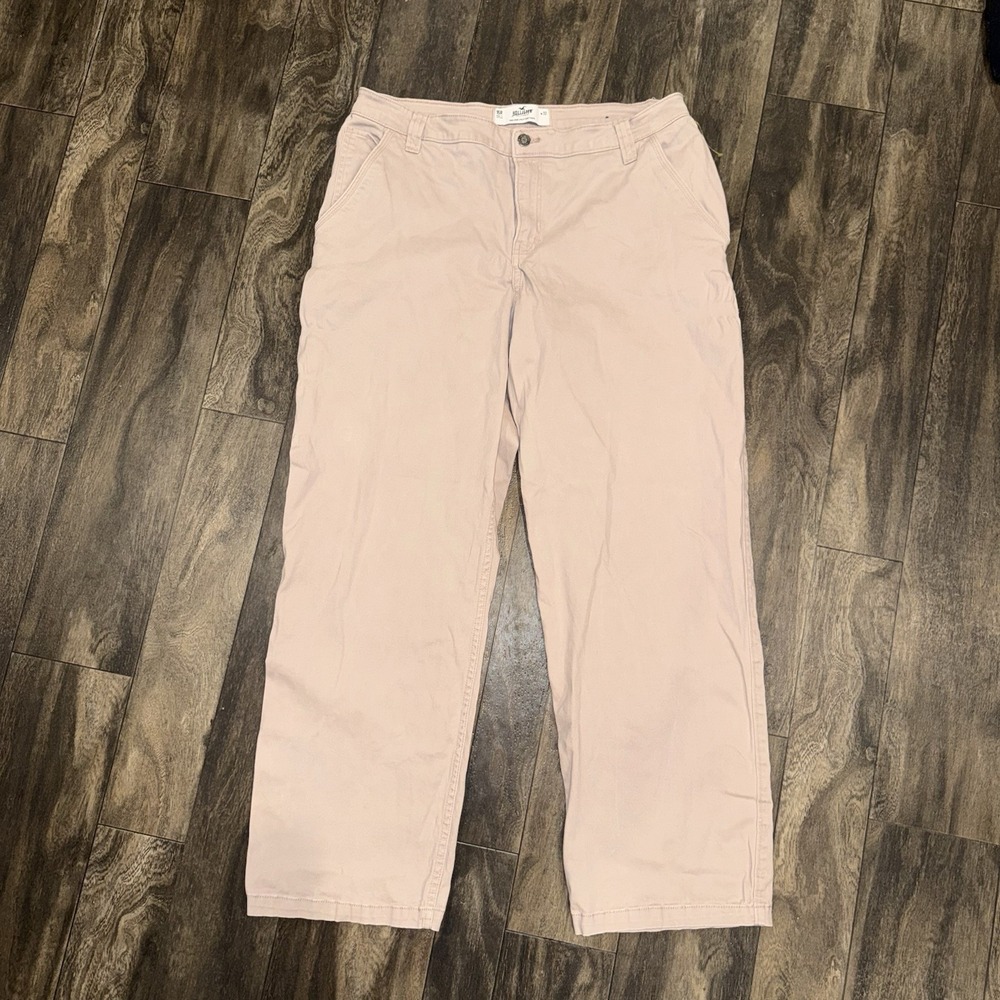 Hollister High-Rise Utility Dad Pants Women's Size 15 R Light Pink Relaxed Fit